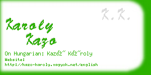 karoly kazo business card